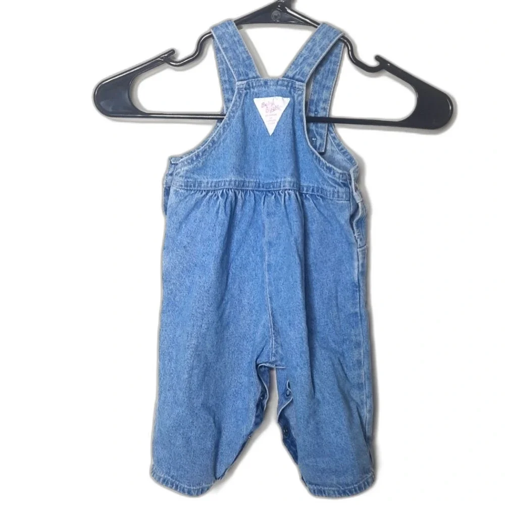 Vintage 90s OshKosh B'gosh Baby B'gosh Girls Denim Overalls Size 12 Months